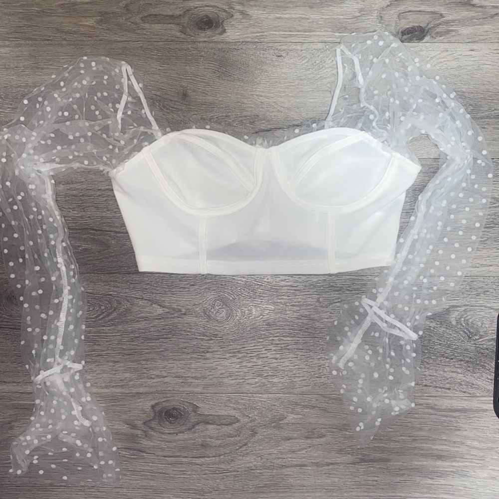 Shein, small, white long sleeve crop top